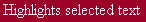 highlights selected text gif