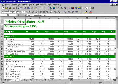 Vista: Normal - presupuesto.xls