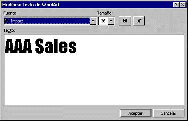 Diálogo:  Modificar texto de WordArt