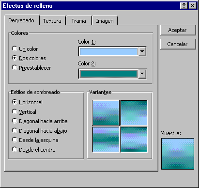 Diálogo: Efectos de relleno | Degradado
