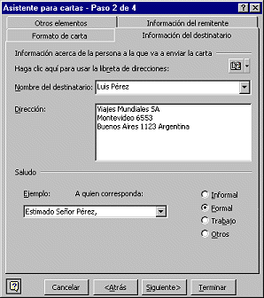 Diáolog: Asistente para cartas - paso 2