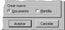 Diálogo: Nuevo - crear nuevo: documento