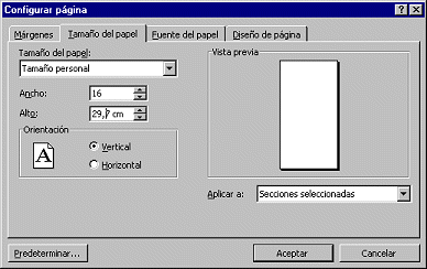 Dialogo: Configuar pgina - tamaño del papel < A4