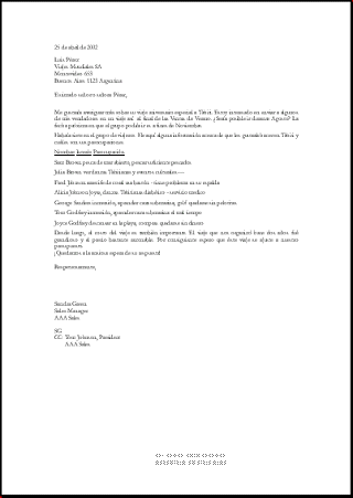 Carta con nuevo texto