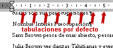 Regla: tabulaciones por defecto