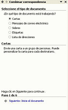 Panel: Combinar correspondencias