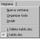 Menú: Ventana - dos documenots 