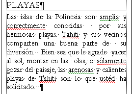 Folleto: párrafo Playas