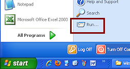Start Menu: Run (WinXP)