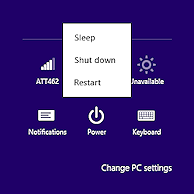 Pane: Settings > Power (Win8.1)