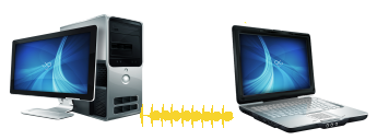 Computer communicating with another computer