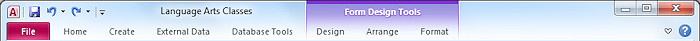 Ribbon minimized (Access 2010)