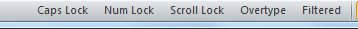 Status Bar: Mode Indicators (Access 2010)