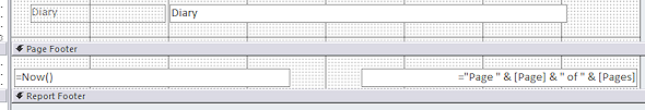 Page Footer in Design View (Access 2010)