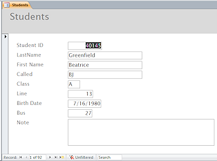 Example of Form Layout: Columnar
