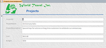 Form View: Projects