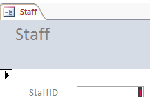 Form View: Staff-format control form - tab (Access 2013)