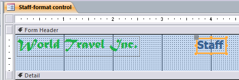 Staff reformatted and labels moved (Access 2010)