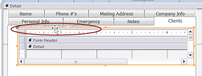 Form Design View: Label is hidden