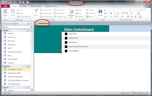 Switchboard loads automatically (Access 2010)