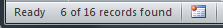 Status Bar: 6 of 16 records found (Excel 2010)