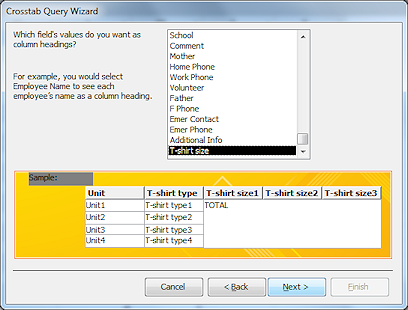 Dialog: Crosstab Wizard