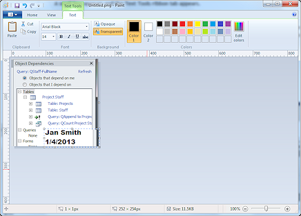 Paint: Text area