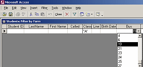 Filter by Form- inside a table