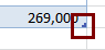 Bottom right corner of the bottom right cell in a table has a special symbol. (Excel 2010)