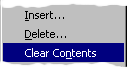 Menu - Clear contents