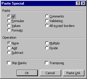 Dialog: Paste Special