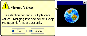 Message: Merging cells keeps data in upper left cell only