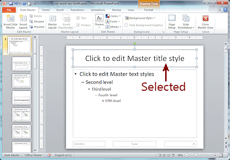 Initial Master slide