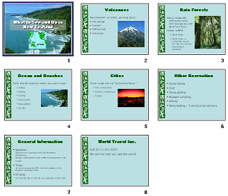 Slide sorter view after inserting images from file