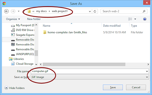 Dialog: Save As > computer.gif (Win8.1)