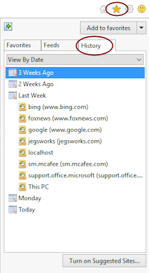 Example: History (IE11)