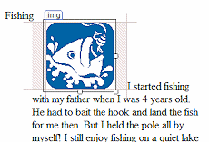 Example: horizontal space around an image