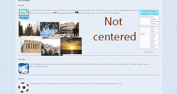 Photos positioned in wide browser