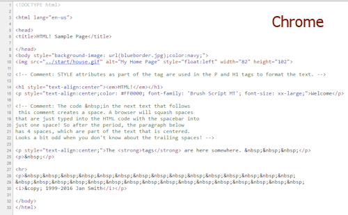 HTML Sample code (Chrome51)