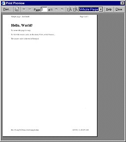 Preview: simple.htm in IE