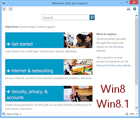 Initial Help window (Win8)