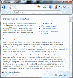 Help: Introduction to computers (Win7)