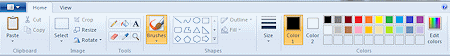 Menu bar in Paint, with ribbon (Win7)