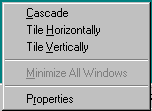 Menu with an unavailable command, which is in gray instead of black