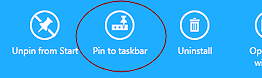 Start Screen: Pin to taskbar (Win8)