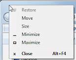 Control menu from Titlebar (Win7)