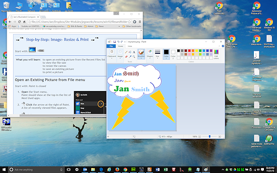 Windows 10 desktop with two windows open