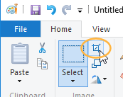 Paint: Home tab > Crop (Win10)