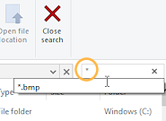 Search box drop list (Win10)