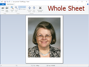 Example: Print error - image takes up whole page (Win10)